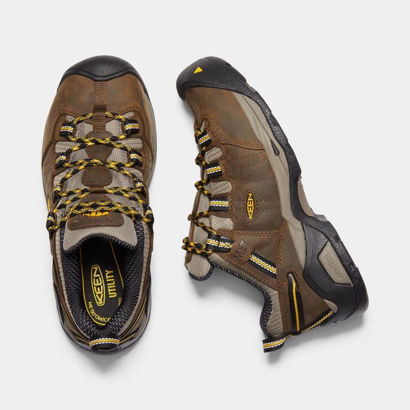 Zapatos De Trabajo Keen Detroit Xt Int. Met Steel Toe Para Mujer Marrom/Dorados - Zapatos Keen Mexic